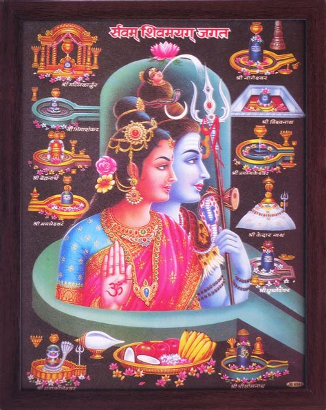 Shiva The Hindu Lord With Maa Parvati With 12 Jyotirlinga | Desertcart ...
