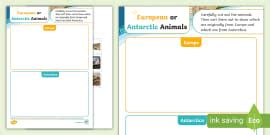 Animals in Europe or Africa Sorting Worksheet