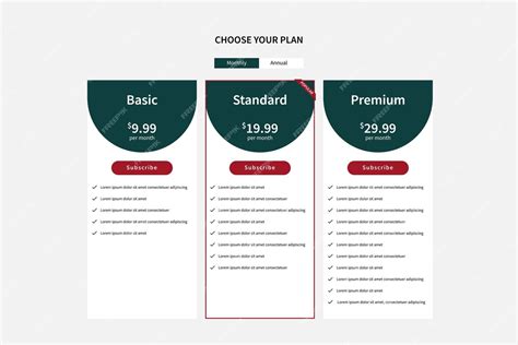 Image result for Subscription Table Design