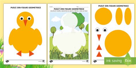 Puiuț din figuri geometrice Activitate (teacher made)