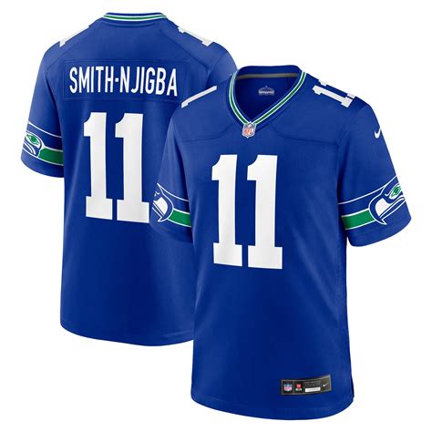 Men's Nike Jaxon Smith-Njigba Royal Seattle Seahawks Throwback Player ...