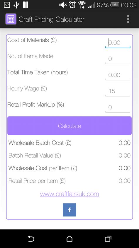 Craft Pricing Calculator - App on Amazon Appstore