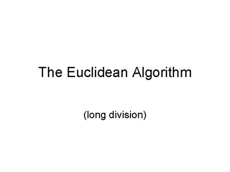 Image result for Euclidean Division Algorithm