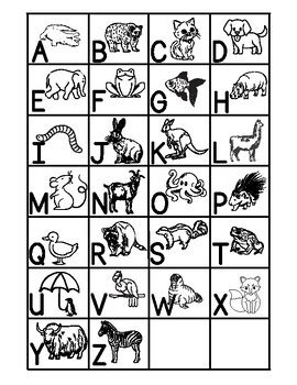 Image result for ABC Animals Chart