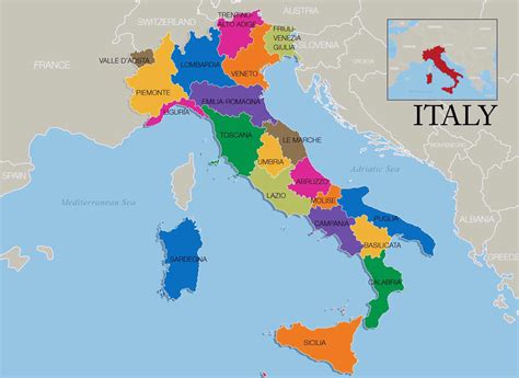 Map Of The Regions Of Italy
