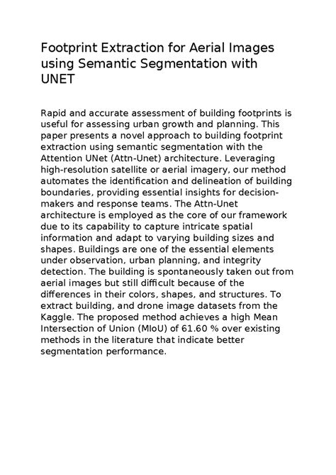 Footprint Extraction Using Attn-Unet in Aerial Images for Urban ...