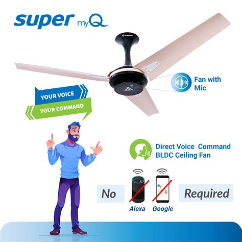 Super myQ BLDC Ceiling Fan|Direct Voice Command|No app| No Assistant ...