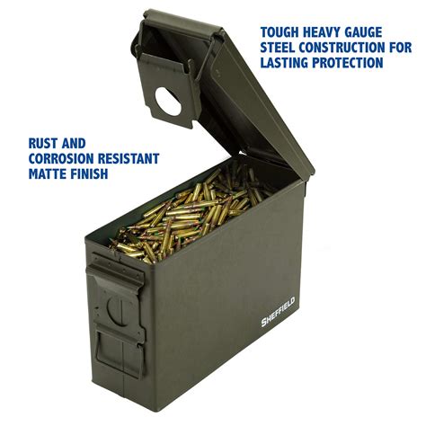 Sheffield 12640 Military Style 30-Cal Ammo Can, Airtight and Water ...