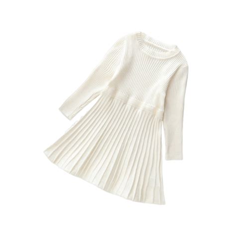 Atogsazn Kids Girl Sweater Dresses Children Long Sleeve A-Line Sweater ...