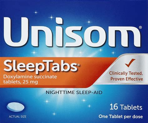 Unisom SleepTabs Tablets (16 Ct), Sleep-Aid, Doxylamine succinate ...