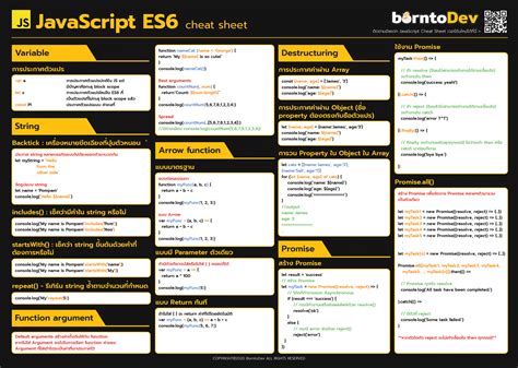 JavaScript ES6 Cheat Sheet ภาษาไทยแจกฟรี !! – BorntoDev เริ่มต้นเรียน ...