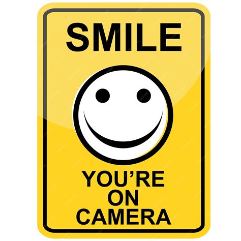 Premium Vector | Smile youre on camera sign and label vector