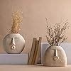 Buy Glimpse Homes Ceramic Flower Vase | Set of 2 | Upbeat Face Vase 5.5 ...