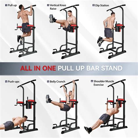 Pooboo Power Tower Dip Station Pull Up Bar Instruction Manual (Model 489)