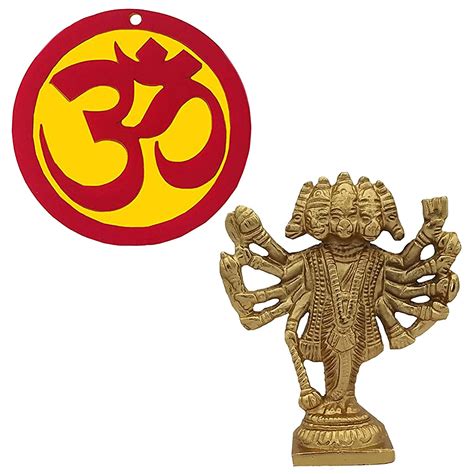 Zorion Sri Panchmukhi Hanuman Idol Murti Statue Om Indian Mandir ...