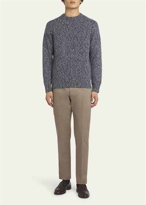 Agnona Men's Cashmere-Wool Jersey Crewneck Sweater - Bergdorf Goodman