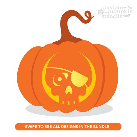 Pirate Skull Pumpkin Stencils Crossbones Skull Spooky Pirate Pumpkin