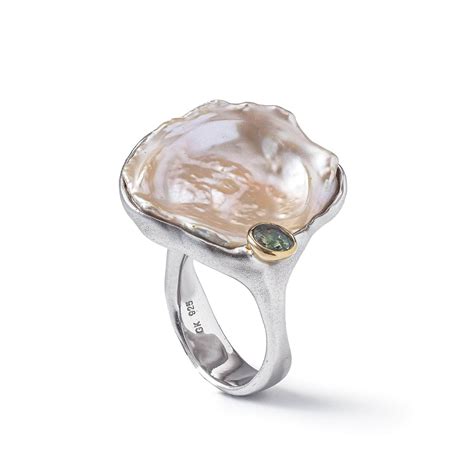 Women's White Alecto Baroque Pearl & Sapphire Ring | German Kabirski | Baroque pearls, Women ...