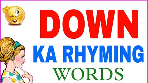 Down ka rhyming word | Rhyming words of Down | Down rhyming words - YouTube