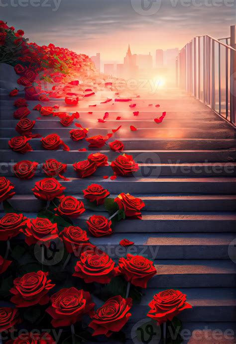 illustration of a bright roses in full bloom, more than 1000 red roses ...