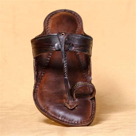 Men's Genuine Leather Kolhapuri Chappal - Brown Dodge Heritage – Kalapuri