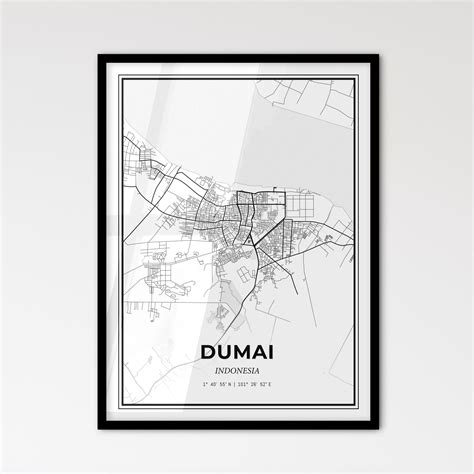 Dumai Indonesia Scandinavian Style City Map – HEBSTREIT