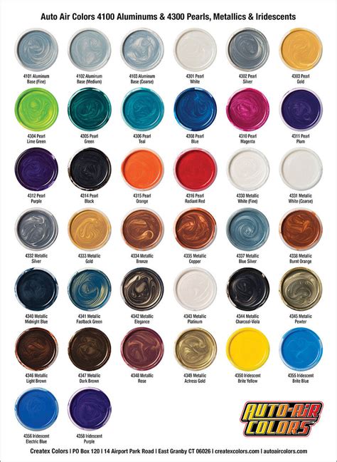 Auto Paint Color Chart 的图像结果