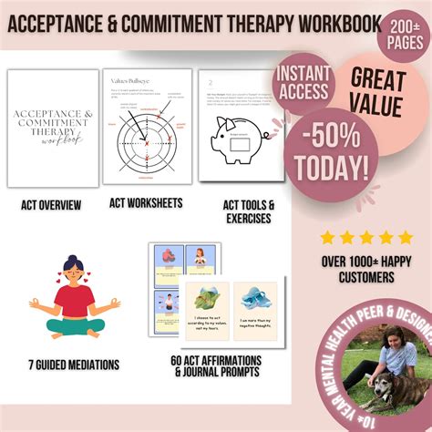 Acceptance & Commitment Therapy ACT Therapy Worksheets Exercises Pdf ...