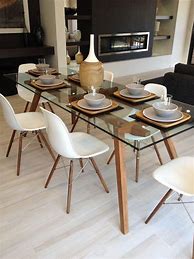 Image result for Clear Glass Dining Table Set