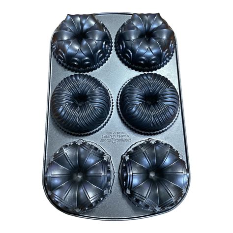 Nordic Ware Garland Bundtlette Cake Pan 6 CUPS 1.4 LITERS Bundt Mini ...
