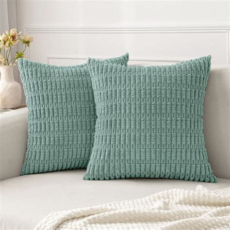 Amazon.com: MIULEE Pack of 2 Corduroy Decorative Throw Pillow Covers ...