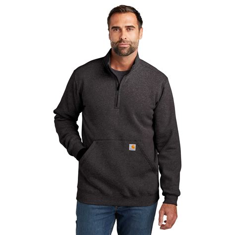 Carhartt 105294 Midweight 1/4-Zip Mock Neck Sweatshirt - Carbon Heather | Full Source