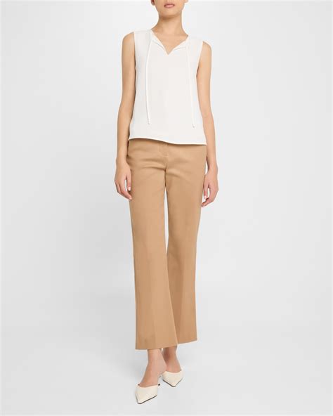Emporio Armani Sleeveless Front-Tie Blouse | Neiman Marcus