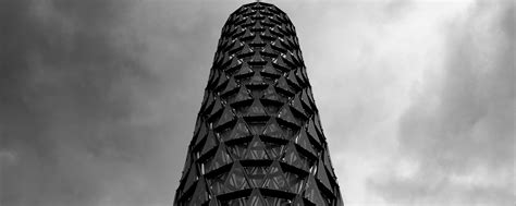 Download wallpaper 2560x1024 tower, grid, metal, black and white ...