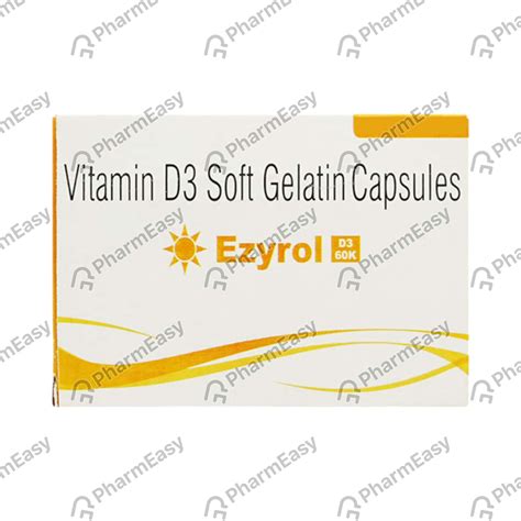 Ezyrol D3 60000 IU Capsule (4): Uses, Side Effects, Price & Dosage ...