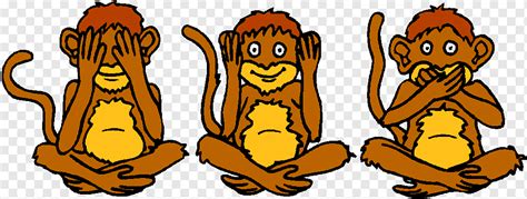 Three wise monkeys Drawing Symbol, monkey, png | PNGWing