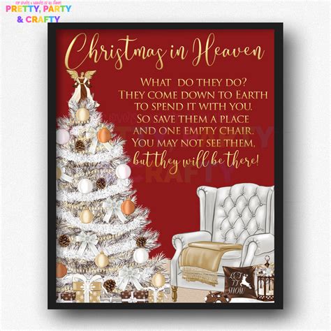 Christmas In Heaven Poem With Chair Printable - Download & Print Free ...