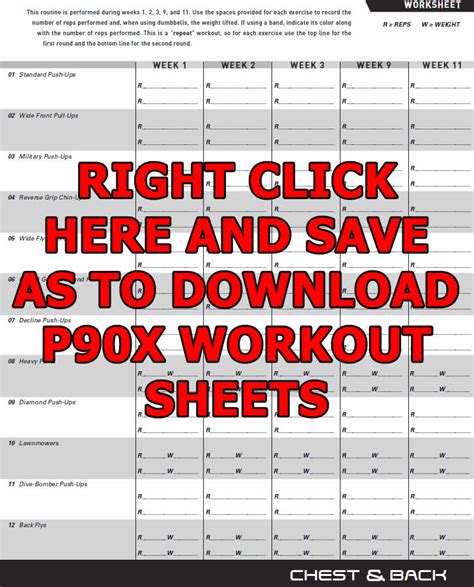 Printable P90x Classic Workout Schedule Pdf | EOUA Blog