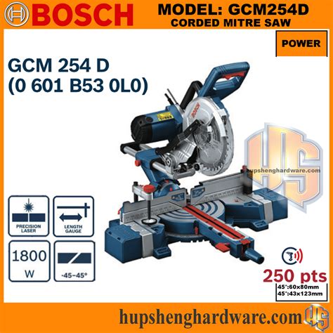 Bosch GCM254D Slide Mitre Saw 8", 1300w, 4800rpm, 10kg