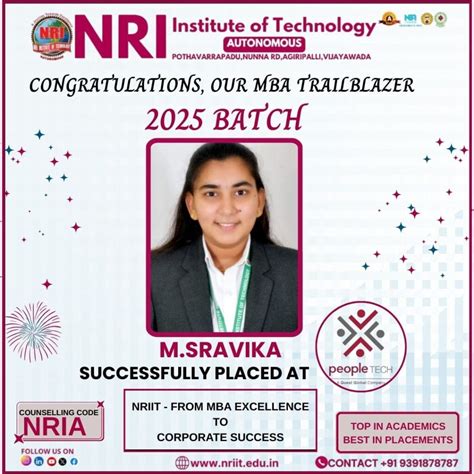 M.Sravika’s MBA Placement Triumph – Welcomed by People Tech Group!