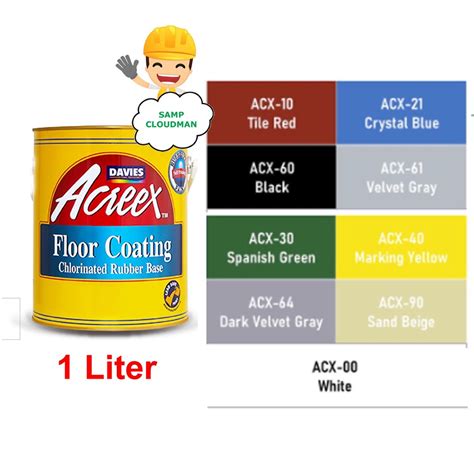 Davies Acreex 1 Liter Rubberized Chlorinated Floor Coating Paint Litro ...