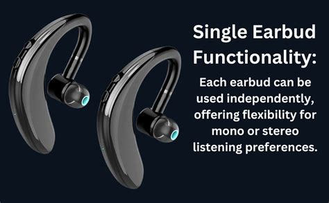Drumstone S109 Wireless Bluetooth Headset Ear Hook Headphones with 180 ...