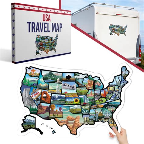 Amazon.com: United States Map Fridge Magnets- RV US Individual State ...