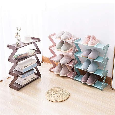4 Layer Z Type Lightweight Sleek Space Saving Shoe Organizer Rack for ...