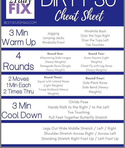 Beachbody 21 Day Fix Workout Sheets
