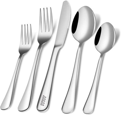 Amazon.com | 7 Pieces Flatware Set, 18/10 Stainless Steel Silverware ...