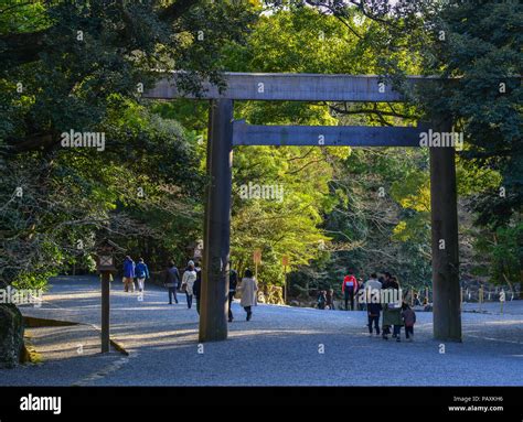 Nagoya, Japan - Mar 17, 2018. People visit Ise Grand Shrine (Ise Jingu ...