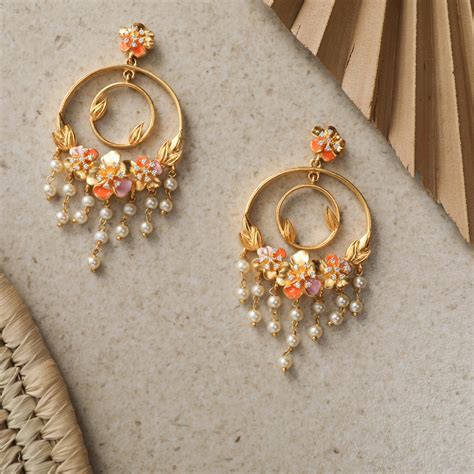 Shop Jalaja Floral Chandbali Earrings By Tarinika | Artificial ...