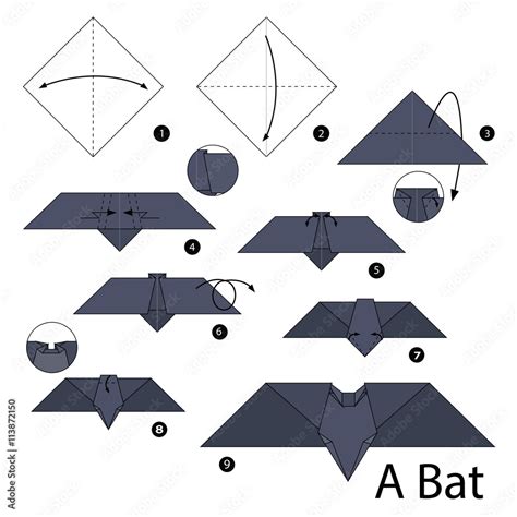 Origami Bat Tutorial 的图像结果