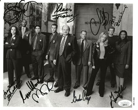 NYPD Blue Season 9 Cast signed 8x10 photo All 9 Dennis Franz, Gosselaar ...
